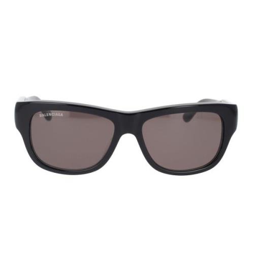 Balenciaga Fyrkantiga Acetatsolglasögon med Sportig Touch Black, Herr