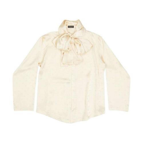 Balenciaga Letters all over hooded blouse Beige, Dam