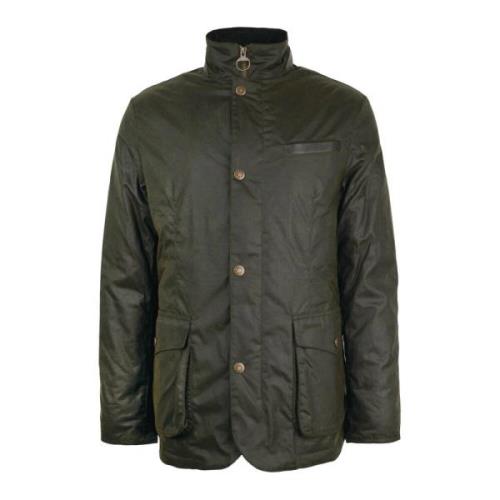 Barbour Elegant Compton Vaxjacka i Olive Green, Herr