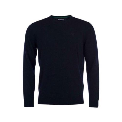 Barbour Klassisk Lambwool Crewneck Tröja Blue, Herr