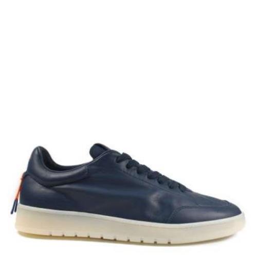 Barracuda Navy Blue Läder Sneakers med Färg Accents Blue, Herr