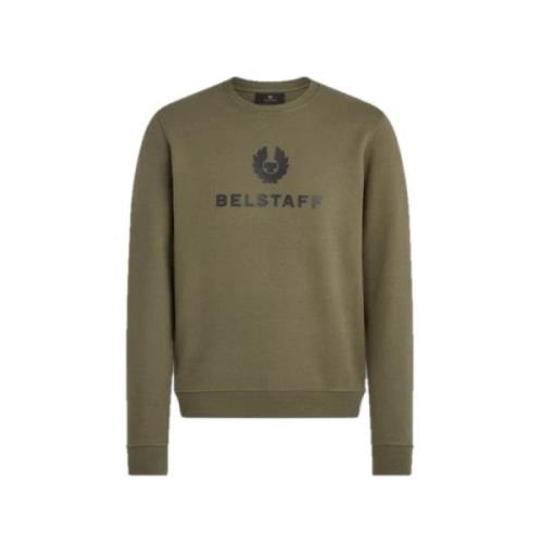 Belstaff Signature Crewneck Sweatshirt i True Olive Green, Herr