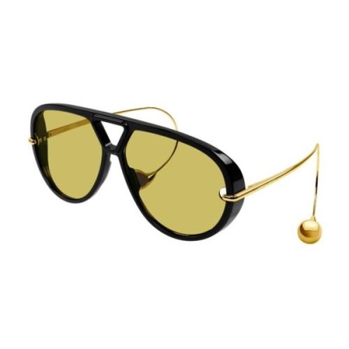 Bottega Veneta Stor acetatram med metall detalj Yellow, Unisex