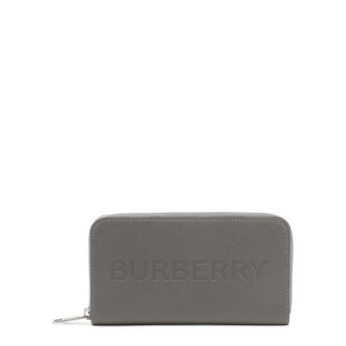 Burberry Läderplånbok med Dragkedja - Stilren och Funktionell Gray, Da...