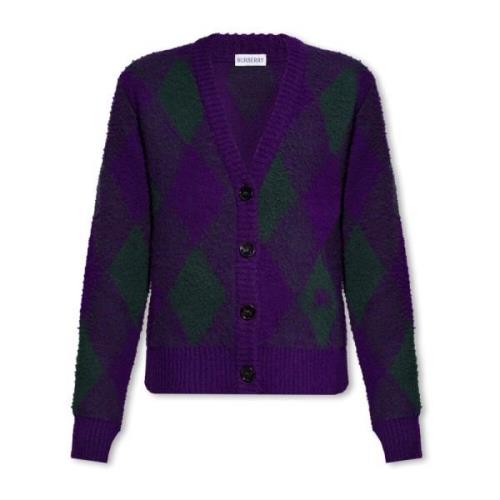 Burberry Kofta med argylemönster Purple, Dam