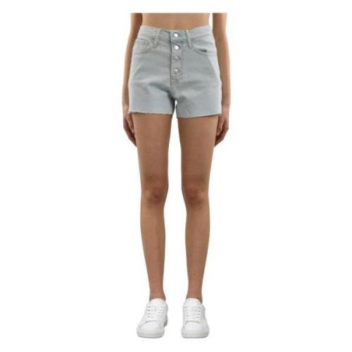 Calvin Klein Denim Shorts med Slitna Effekter Blue, Dam