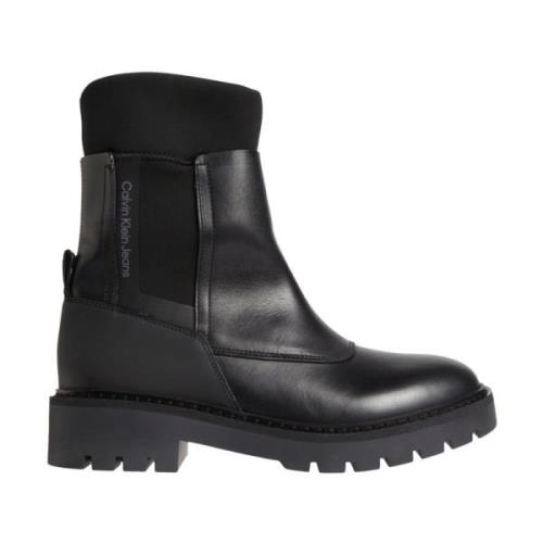 Calvin Klein Combat Mix Chelsea Boot - Stilren och Bekväm Black, Dam