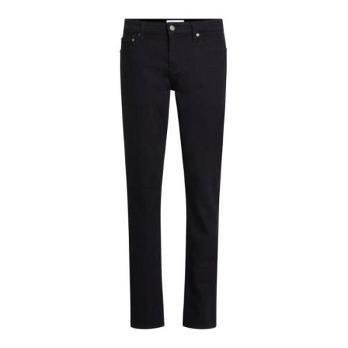 Calvin Klein Svarta Slim Fit Herr Jeans med Fem Fickor Black, Herr