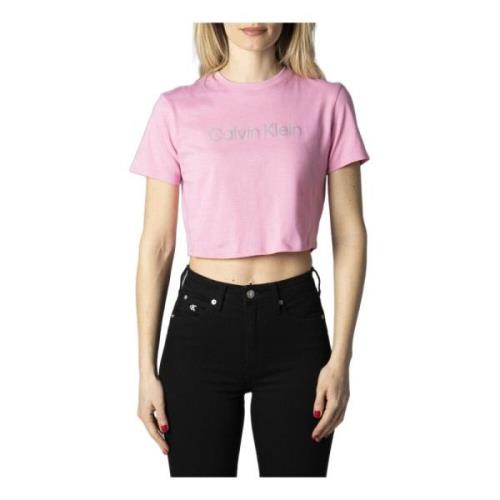 Calvin Klein Dam Rosa Tryck T-shirt Pink, Dam