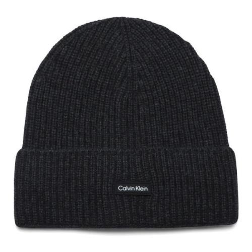 Calvin Klein Ull och Bomull Logo Patch Hatt Gray, Herr