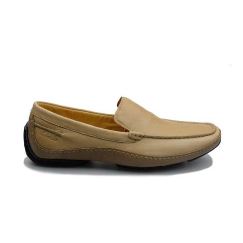 Clarks Läder Slip-On Loafers för Män Beige, Herr