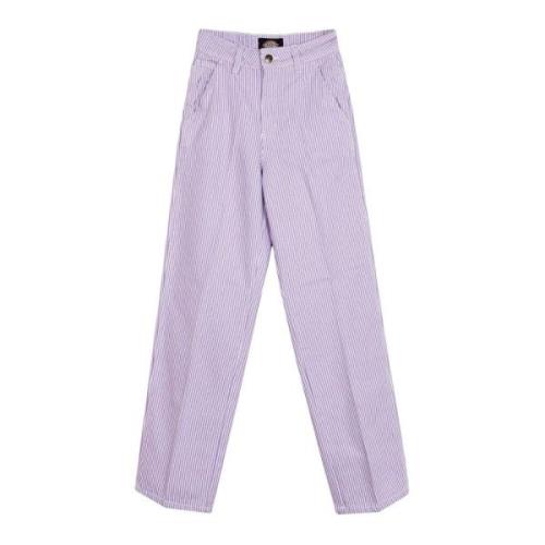 Dickies Straight Trousers Purple, Dam