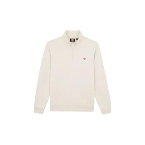 Dickies Grå Oakport Quarter Zip Sweatshirt White, Herr