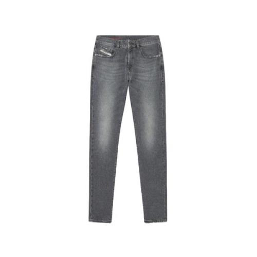 Diesel Slim Fit Jeans med dragkedja Gray, Herr