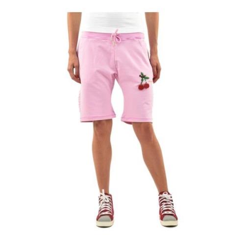 Dsquared2 Eleganta och bekväma bomullsshorts med körsbärs- och paljett...