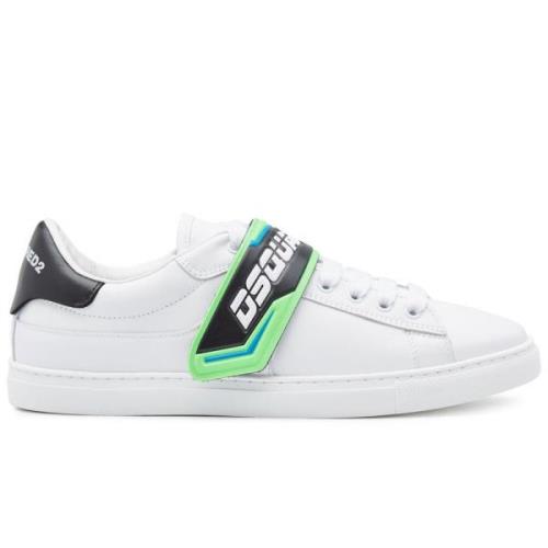 Dsquared2 Vit/Grön Logo Strap Sneakers White, Herr