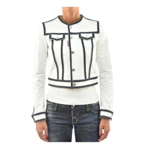 Dsquared2 Vit Denimjacka för Kvinnor White, Dam