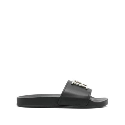 Dsquared2 Svarta Läderbandssandaler Black, Dam