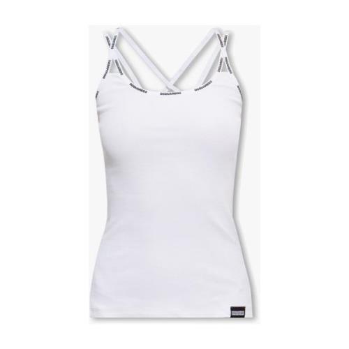 Dsquared2 Top med logotyp White, Dam