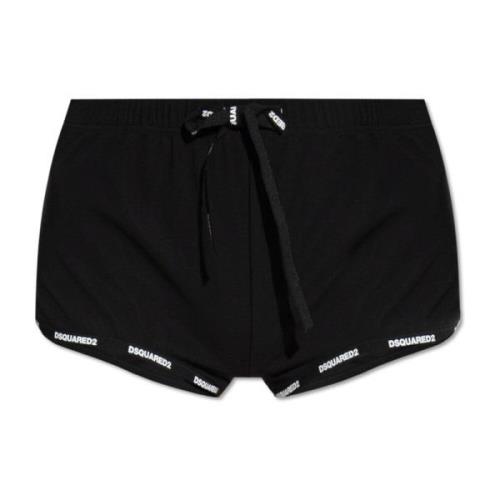 Dsquared2 Shorts med logotyp Black, Dam