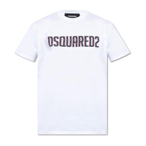 Dsquared2 Tryckt T-shirt White, Herr