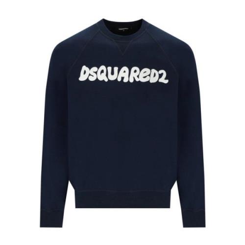 Dsquared2 Cool Blå Logo Sweatshirt Blue, Herr