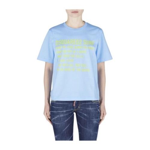 Dsquared2 Blå D2 Surf T-shirt Blue, Dam