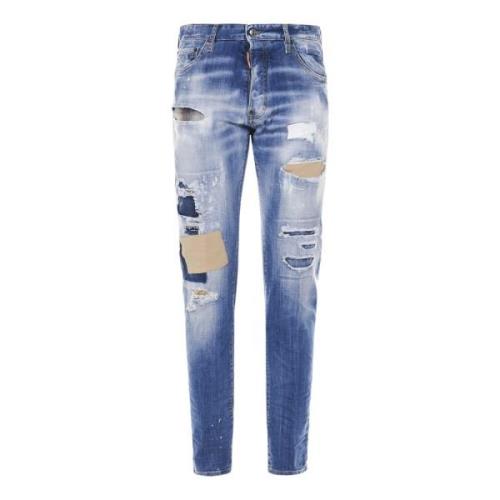 Dsquared2 Slim-fit Jeans med Bleach-effect Finish Blue, Herr