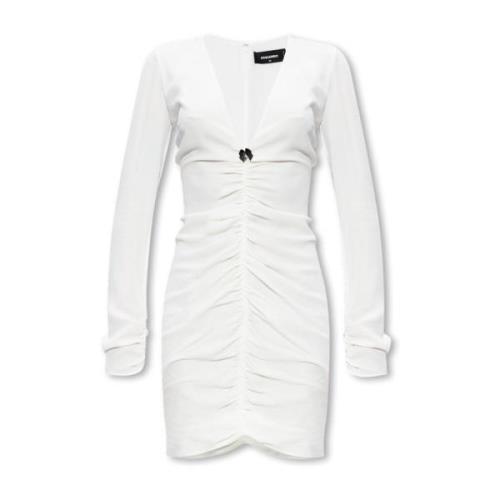 Dsquared2 Rynkad klänning White, Dam