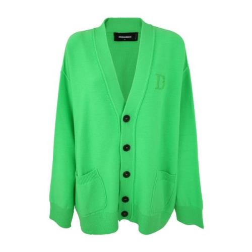 Dsquared2 Grön Fluo Statement Cardigan Green, Dam