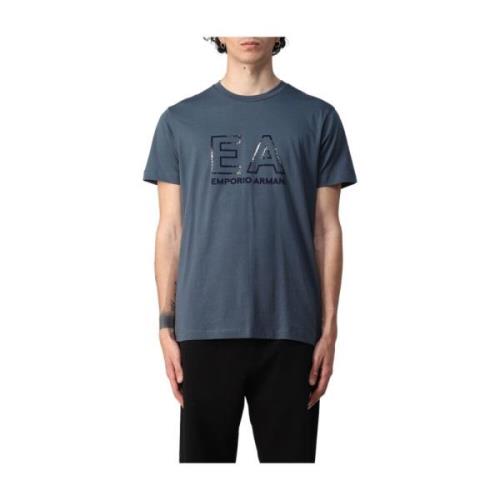 Emporio Armani T-Shirts Blue, Herr