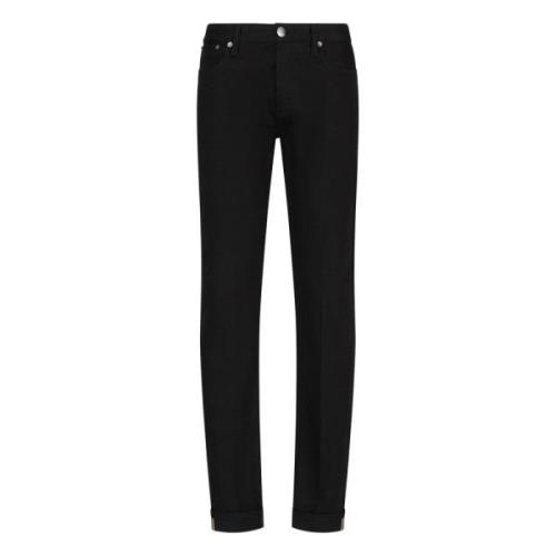 Emporio Armani Svarta Slim-Fit Jeans för Män Black, Herr