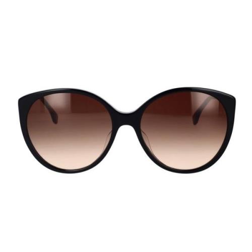 Fendi Glamorösa Oversized Runda Solglasögon Black, Unisex