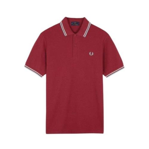 Fred Perry Klassisk Bordeaux Polo Tröja Red, Herr