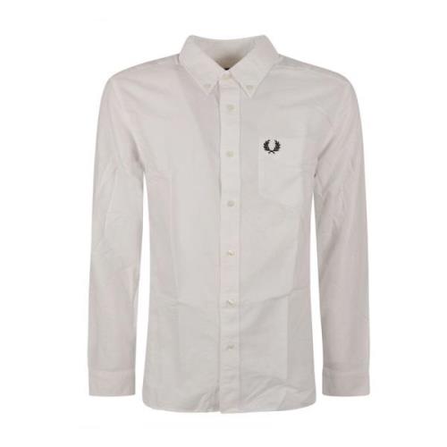 Fred Perry Vit Oxford Skjorta White, Herr