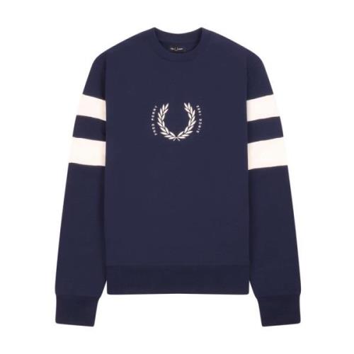 Fred Perry Djärv Sweatshirt med Grafiskt Logotyp Blue, Herr