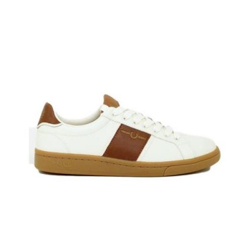 Fred Perry Läder Debossed Branding Sneakers White, Herr