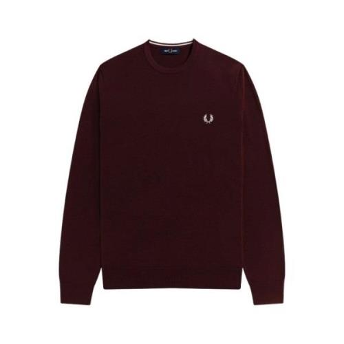 Fred Perry Klassisk Crew Knit Tröja Red, Herr