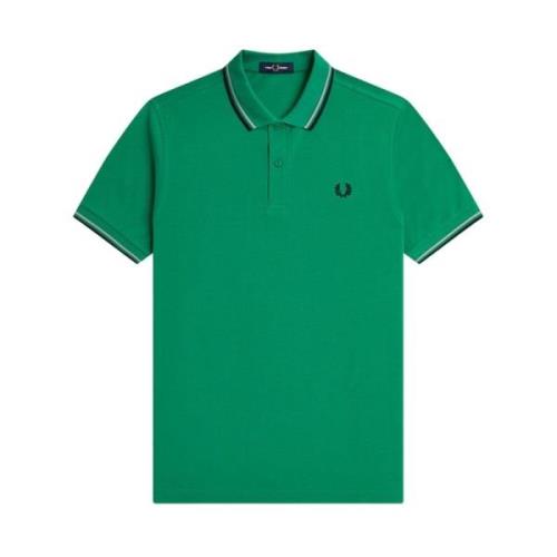 Fred Perry Grön Twin Tipped Bomullspolo Green, Herr