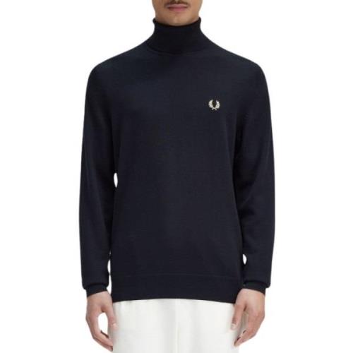 Fred Perry Marinblå Högkrage Jersey Blue, Herr