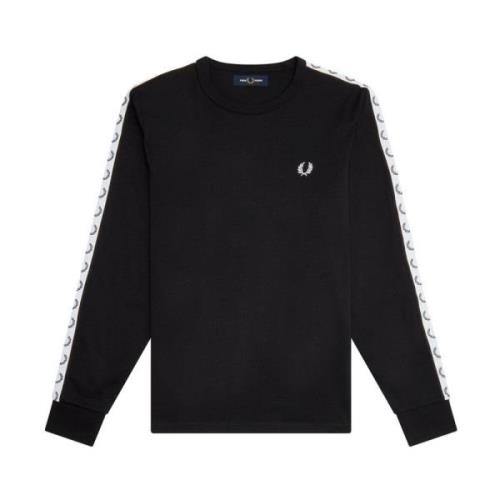 Fred Perry Långärmad T-shirt med Sports Tape Black, Herr