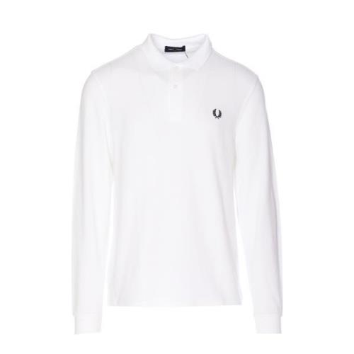 Fred Perry Klassisk långärmad polotröja White, Herr