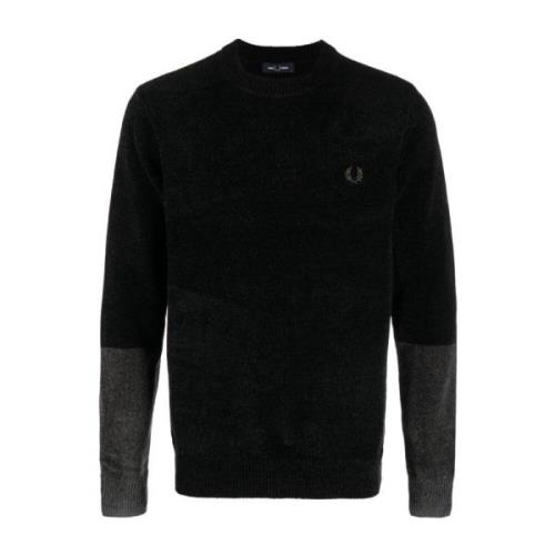 Fred Perry Colorblock Chenille Tröja Black, Herr