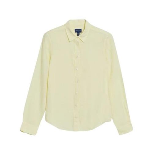 Gant Lemonade Yellow Linne Chambray Skjorta Yellow, Dam