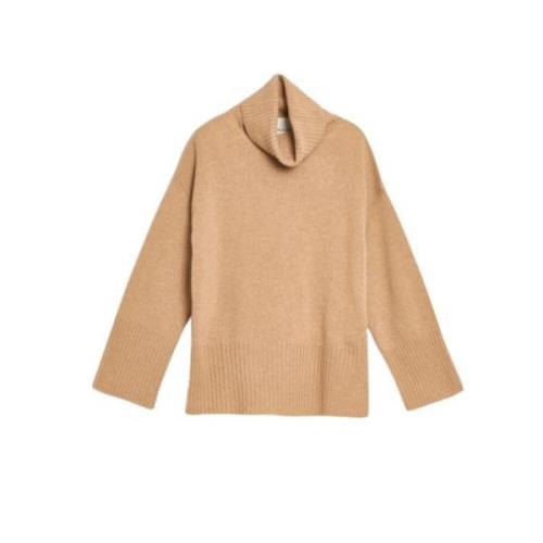 Gant Oversized Turtlenecktröja i Ull och Kashmirblandning Beige, Dam