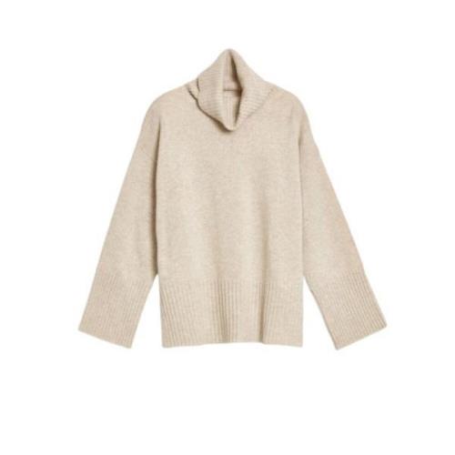 Gant Oversized Turtlenecktröja i Ull och Kashmirblandning Beige, Dam