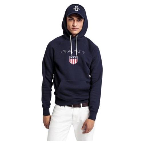 Gant Justerbar huva Sweatshirt Blue, Herr