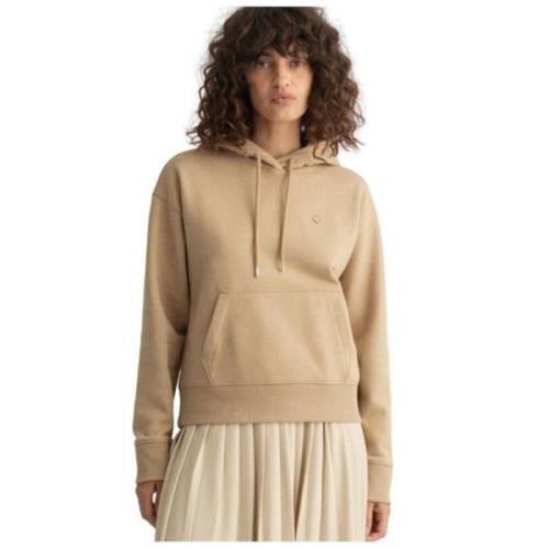 Gant Ekologisk Bomull Hoodie Beige, Dam