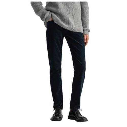 Gant Slim Velvet Hayes Byxor Blue, Herr