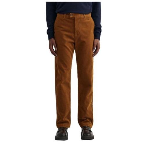 Gant Corduroy Chino Byxor Brown, Herr